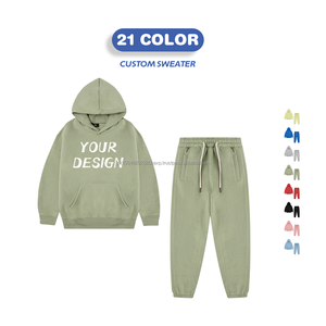 Ensemble de vêtements de sport en molleton de haute qualité personnalisé 2026 pour hommes et femmes, avec sweats à capuche et pulls unisexes vierges - Product Image 2