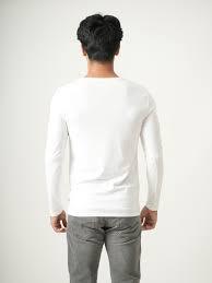 T-shirt Homme Élégant Coupe Slim Col V Anti-plis Respirant Écologique Tricoté Logo Avant 100% Coton Manches Longues - Product Image 2