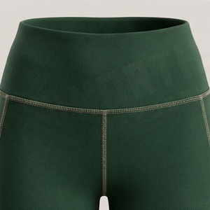High Waist Women's <b>Leggings</b> Full Length Solid <b>Green</b> Seamless Stretch Breathable Sporty Knitted Spandex Nylon All Seasons - Product Image 4