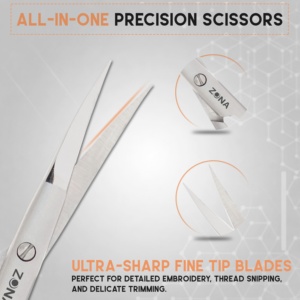 Ciseaux professionnels incurvés de précision à pointe flèche de 4 pouces, petits ciseaux en acier inoxydable pour la beauté et l'artisanat, pour cuticules, ongles, sourcils - Product Image 3