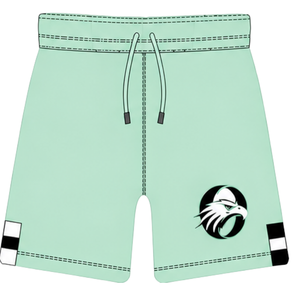 Mint Green <b>Black</b> <b>Rugby</b> <b>Shorts</b> Elastic Waist Drawstring Striped Team Uniform Custom Breathable Training Performance Athletic - Product Image 1