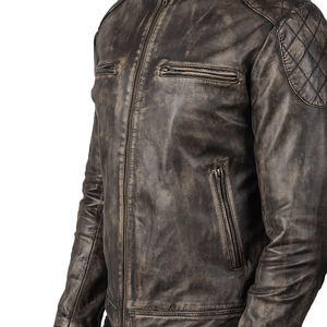 Premium Quality Full-Grain Leather Jacket for Men Zipper Closure Customizable High Quality Outerwear Cow Leather Front - Product Image 3