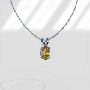 Georgian Oval Cut Moissanite 925 Silver IGI Certified Rhodium Plated Luxury Rope Chain Pendant Necklace for Women - Product Image 1