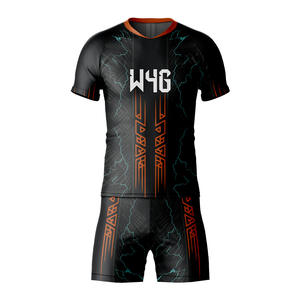 Conjunto de Camiseta y Pantalones Cortos de Fútbol para Hombre con Logotipo de Club Personalizable, 100% Poliéster Ecológico, Transpirable y de Secado Rápido, Manga Corta - Product Image 1