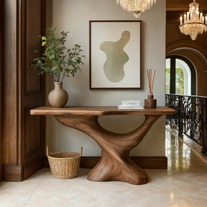 Handmade Natural Solid <b>Wood</b> <b>Table</b> Vintage Console & Farmhouse Dining <b>Table</b> <b>Top</b> Minimalist Style for Apartment Hotel From Vietnam - Product Image 3