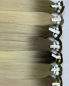 Calidad superior a granel Super doble dibujado Natural recto Ombre Color extensiones de cabello humano sedoso sin derramamiento Color claro - Product Image 6