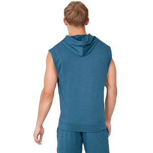 Best Quality Custom Printed Logo Sleeveless Zipper-Up <b>Hoodie</b> for Men Gym Fitness Spring <b>Workout</b> Wear Polyester/Cotton Quick Dry - Product Image 2