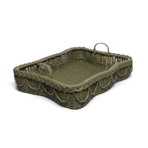 Bandeja de ratán festoneada de alta calidad, bandejas de almacenamiento de fibra natural, precio directo del proveedor - Product Image 3