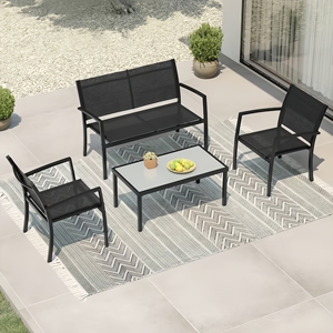 Colección de sofás de exterior con marco de acero de lujo | Muebles de salón contemporáneos para todo tipo de clima para villas, resorts y hoteles - Product Image 6