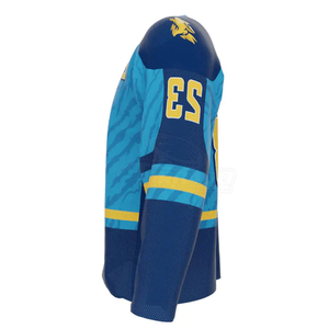 Professional Custom Made Men's Ice Hockey Jersey High Quality 100% Polyester Sublimation Transfer Print Quick Dry V-neck Front - Product Image 2