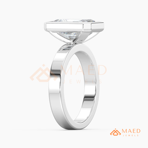 925 Sterling <b>Silver</b> <b>Emerald</b> Cut Moissanite <b>Ring</b> Bezel Set Engagement <b>Ring</b> Minimalist Luxury Bridal Jewelry Gift - Product Image 6