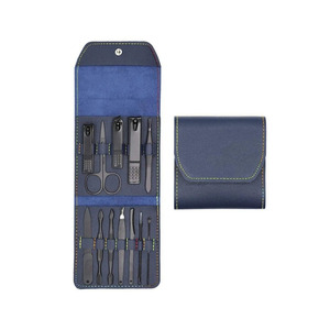 Kit professionnel de manucure et pédicure avec étui en cuir PU, vente en gros, outils de soin des ongles professionnels en acier inoxydable - Product Image 1