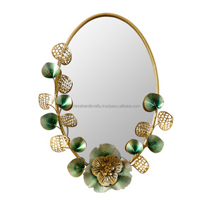 Miroir mural décoratif rond, noir et or, style européen, pour salon, chambre à coucher, salle de bains, couloir - Product Image 6