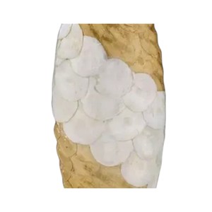 Vase de luxe en nacre à bord doré, élégant vase à fleurs incrusté de nacre pour cadeau de pendaison de crémaillère ou cadeau d'entreprise - Product Image 3