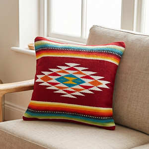 Funda de Cojín Bohemio con Patrón Geométrico del Suroeste para Hogar Rústico y Moderno de Estilo Desértico - Product Image 5