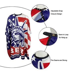 ผ้าคลุมตัดผมระดับพรีเมียมสำหรับร้านเสริมสวย ผ้าคลุมกันน้ำพิมพ์ลายสำหรับช่างทำผม ปรับขนาดได้ที่คอ ผ้าคลุมตัดผมสำหรับช่างตัดผม - Product Image 3