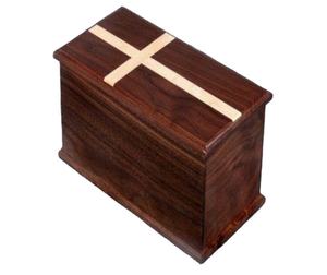 Simple Handmade Square Walnut Wooden <b>Urn</b> for Adult Human Ashes Custom Wholesale Handmade Funeral Supplies - Product Image 1