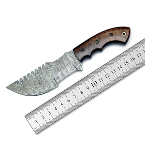 มีดทำมือ Damascus Tracker สำหรับล่าสัตว์ มีดใบตายสำหรับตั้งแคมป์และเอาตัวรอดกลางแจ้ง - Product Image 1