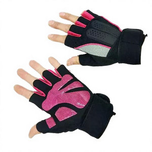 <b>Half</b> Finger Bodybuilding Gloves Weightlifting Gym Workout Gloves with Wrist Support Breathable Anti <b>Slip</b> Grip - Product Image 1