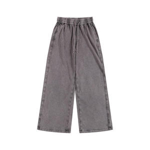 Pantalon de survêtement homme surdimensionné et ample, coupe large, personnalisé, délavé à l'acide, 380 g/m², uni - Product Image 2