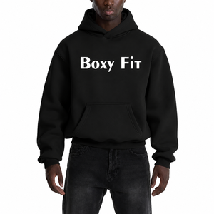 เสื้อฮู้ดดี้ทรงบ็อกซี่สำหรับผู้ชาย ผ้าฝ้ายคอมบ์คอตตอน 100% พรีเมียม เนื้อเฟรนช์เทอร์รี่ ใส่สบายในฤดูใบไม้ผลิ เป็นมิตรต่อสิ่งแวดล้อม รับสกรีนโลโก้ ปักลาย งานหนัก รับผลิตแบบ OEM - Product Image 2
