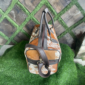 กระเป๋าหนังวัวแท้ทรงดัฟเฟิล หนังแท้สไตล์วินเทจ ซิปแบบพกพาได้ ใช้ได้ทั้งชายและหญิง ความจุขนาดใหญ่ 36-55 ลิตร สำหรับเดินทางช่วงสุดสัปดาห์ รุ่น LHDB-0050 - Product Image 3