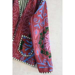 Chaqueta de Algodón Tejido Transpirable con Bordado Boho Khambadiya, Abrigo Vintage Hecho a Mano con Parches para Mujer - Product Image 4