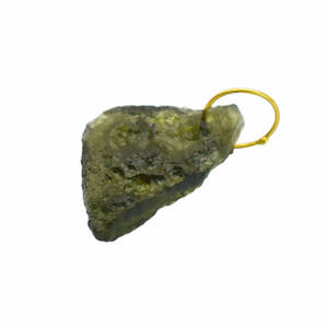 Colgante de Moldavita Natural en Bruto, Auténtico Meteorito Verde, Cristal Chapado en Oro, Amuleto Minimalista, Joyería Espiritual, Regalo - Product Image 3