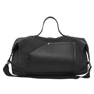 Water-Proof Sports <b>Bag</b> Men Women Gym <b>Duffel</b> <b>Bag</b> with Wet Dry Pocket Black Canvas <b>Duffel</b> <b>Bag</b> with <b>Leather</b> Trim Zipper Closure - Product Image 1