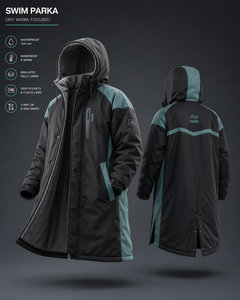 Custom Waterproof Winter Swim Parka Long Sleeve Sherpa Lined Hooded <b>Changing</b> <b>Robe</b> for <b>Swimming</b> Training Outdoor Sports - Product Image 6
