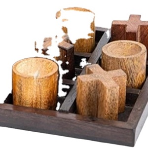 Tic Tac Toe Table de jeu de société en bois jouet joueur chambre décor Tables famille XOXO pièces décoratives adulte rustique enfants jouer - Product Image 1