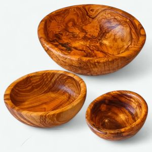 Tazón clásico de madera marrón para servir, grande, profundo, de madera maciza, para buffet, catering, eventos y comidas en casa. - Product Image 1