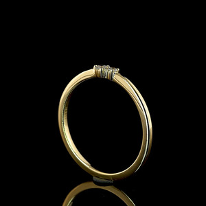 Lab Grown Cut <b>Two</b> <b>Stone</b> Diamond Minimalist <b>Ring</b> Rhodium 10K 14K 18K Gold 925 935 Silver Engagement Gift Anniversary Fine Jewelry - Product Image 3