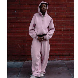 Womens Pink Zip <b>Up</b> Hoodie Wide Leg Pants Two Piece Set Casual Tracksuit Matching Outfit Sportswear - Product Image 5