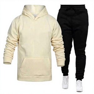 100% Cotton Custom Logo Winter Terry Pullover Sweat suit Hoodie <b>Sweatpants</b> <b>Set</b> 12 Colours High Wear Printed Puff Printing Solid - Product Image 3