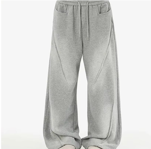Hot Sale High Quality Men Sweat Pants Regular Fit <b>Joggers</b> <b>Baggy</b> Wide Leg Flared Mid Elastic Breathable Stonewashed Fleece - Product Image 1