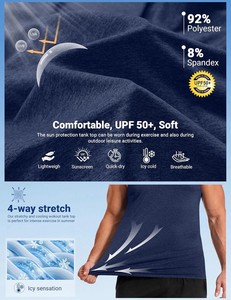Mens Fashion Tank <b>Top</b> <b>Oversize</b> Sleeveless Muscle Fit Gym <b>Vest</b> Lightweight Breathable Workout Training Shirt Custom Front Anti-UV - Product Image 6