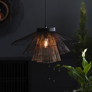 Wholesale Price Iron Metal Hanging Pendant <b>Lamp</b> Black Finished Custom Size Wire Design <b>Lamp</b> Home Interior Kitchenware Decorate - Product Image 3