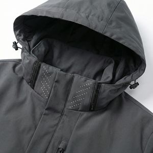 Veste tactique à capuche gris foncé |   Veste d'extérieur imperméable et coupe-vent avec capuche réglable |   Fabricant OEM/ODM - Product Image 3