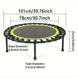 DS-1039-Green Mini trampolino da 40 pollici da 661 libbre trampolino per il Fitness stabile e divertente da palestra per la casa certificato ASTM F381-16 - Product Image 3