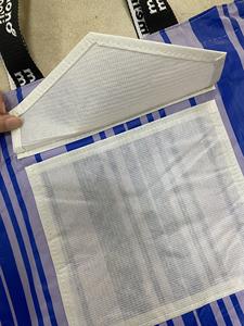 Sac fourre-tout personnalisable en PP non tissé bleu, tendance, avec fermeture éclair, design en tissu rayé coloré, pour ordinateur portable, usage quotidien - Product Image 3