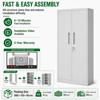 Armoire de classement en métal noir robuste, armoire en acier avec étagère réglable pour les besoins d'organisation du garage et du bureau