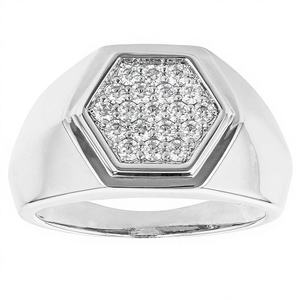 Bague pour homme en argent sterling 925 Moissanite Bijoux de fiançailles de mariage classiques avec placage au rhodium pour les fêtes - Product Image 1