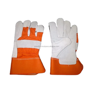 Gants de gréement en cuir fendu blanc durable pour hommes XL Heavy Duty Industrial Safety Workwear Protection des mains et des bras - Product Image 1