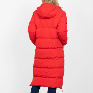 Abrigo Acolchado Largo de Algodón para Mujer con Capucha, Manga Larga, Cierre de Cremallera, de Alta Calidad, con Logotipo Personalizado, Tendencia Actual - Product Image 2