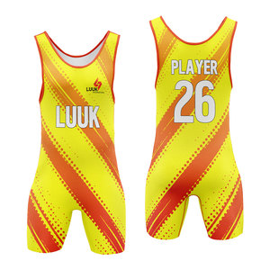Combinaison de lutte personnalisée, impression par sublimation intégrale, nom de l'équipe, logo, numéro, uniforme athlétique à séchage rapide, vente en gros - Product Image 3