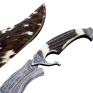 Couteaux de chasse personnalisés en acier Damas avec lames en acier faites à la main, couteaux de survie et de camping pour la fabrication OEM et les commandes en gros - Product Image 6