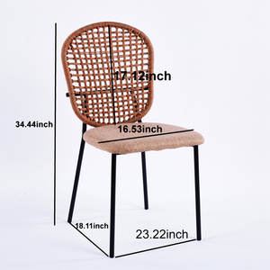 ขาสีดำและชุด sennit สีส้มเก้าอี้ห้องนั่งเล่น4ตัว - Product Image 4