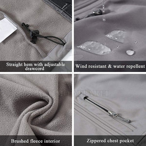 Windproof Men Winter Soft Shell <b>Jacket</b> <b>With</b> Warm <b>Fleece</b> <b>Lining</b> Multiple Pockets For Daily Wear Travel And Outdoor Activities - Product Image 6