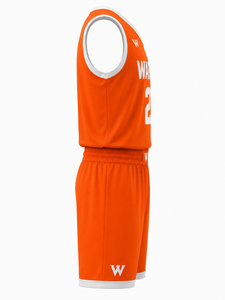 ชุดเสื้อบาสเก็ตบอล WARPRO สีส้ม 23 แบบซับลิเมชั่น ระบายเหงื่อได้ดี สำหรับผู้ใหญ่ แบบยูนิเซ็กซ์ คอวี แขนกุด คุณภาพสูง เสื้อกล้าม กางเกงขาสั้น - Product Image 3